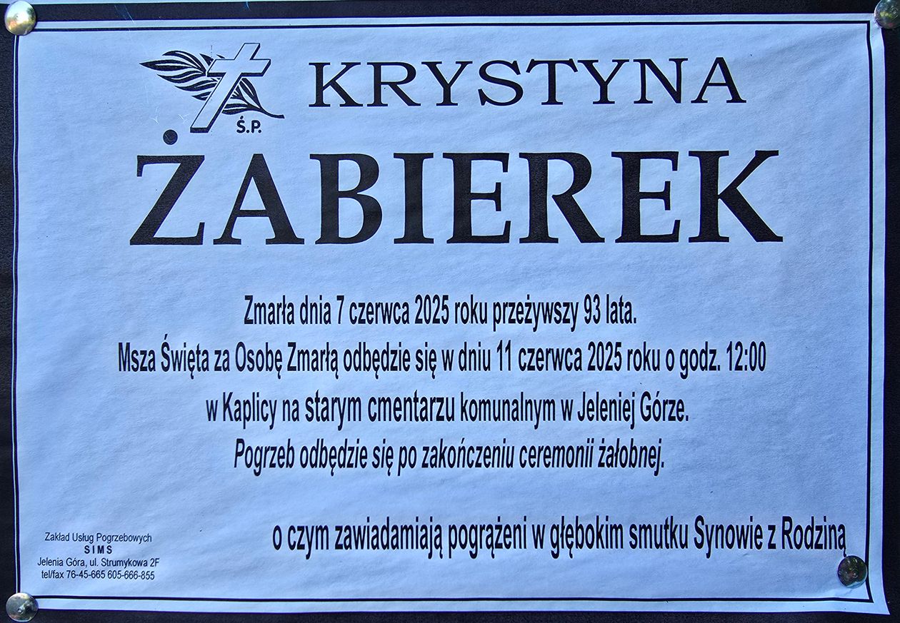 Jelenia Góra: Zmarła Krystyna Żabierek