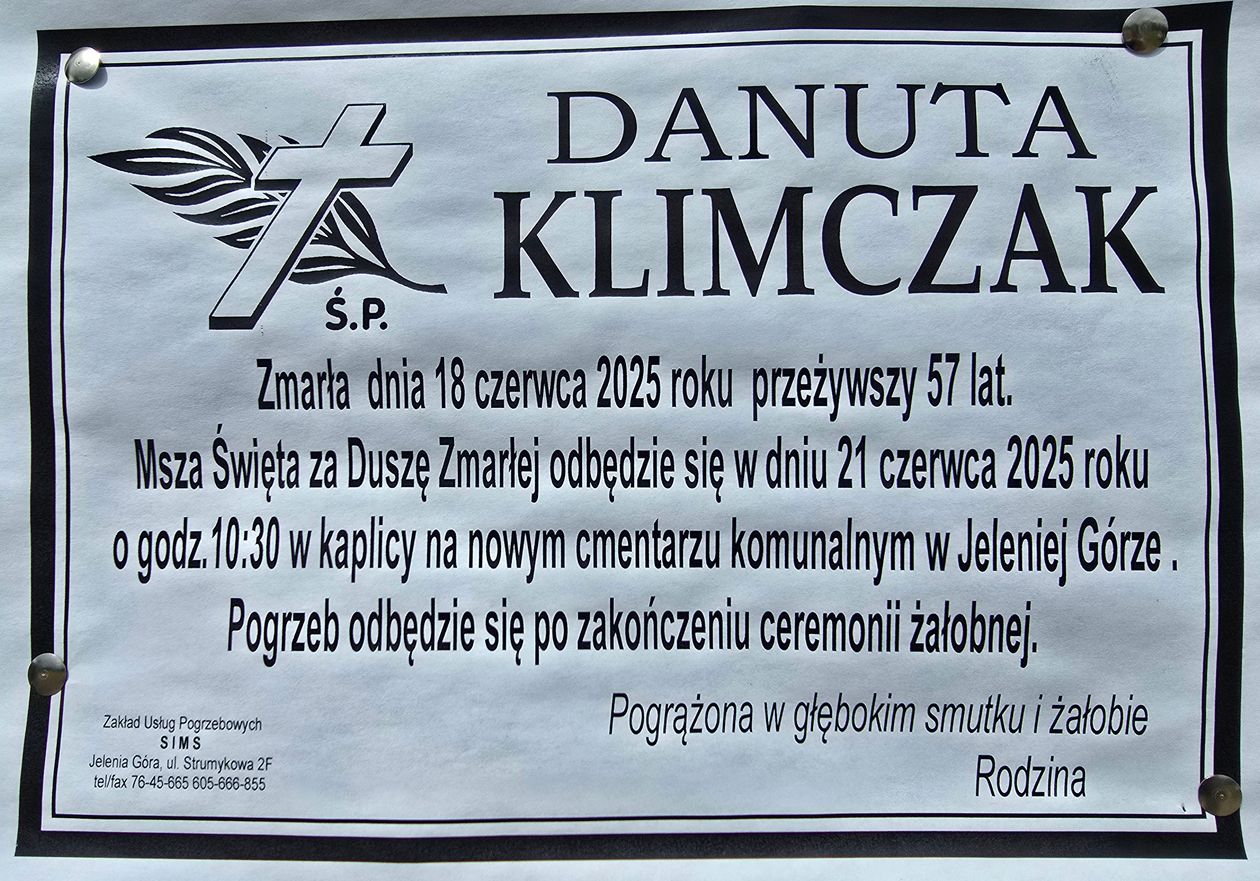 Powiat: Zmarła Danuta Klimczak
