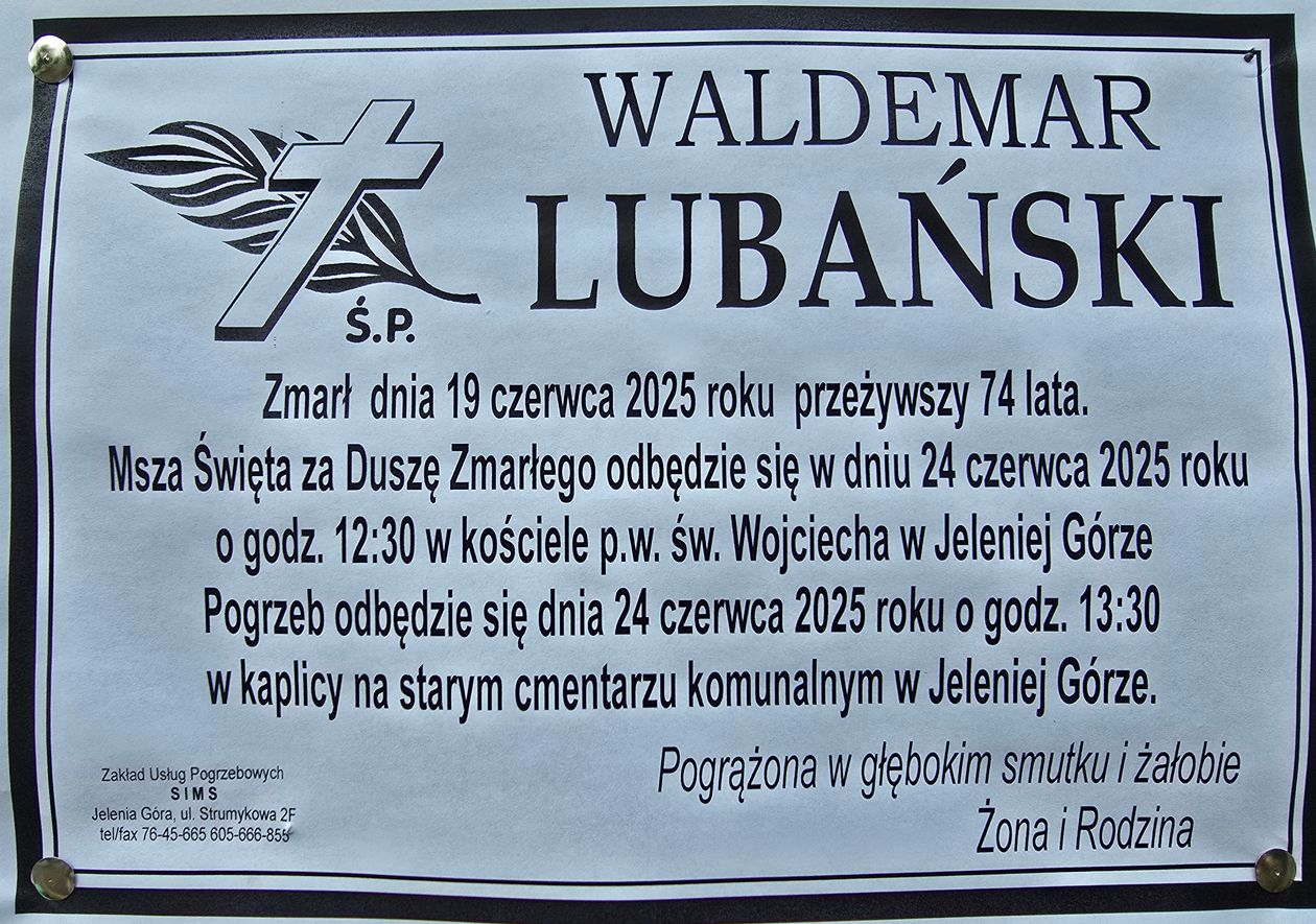 Powiat: Zmarł Waldemar Lubański