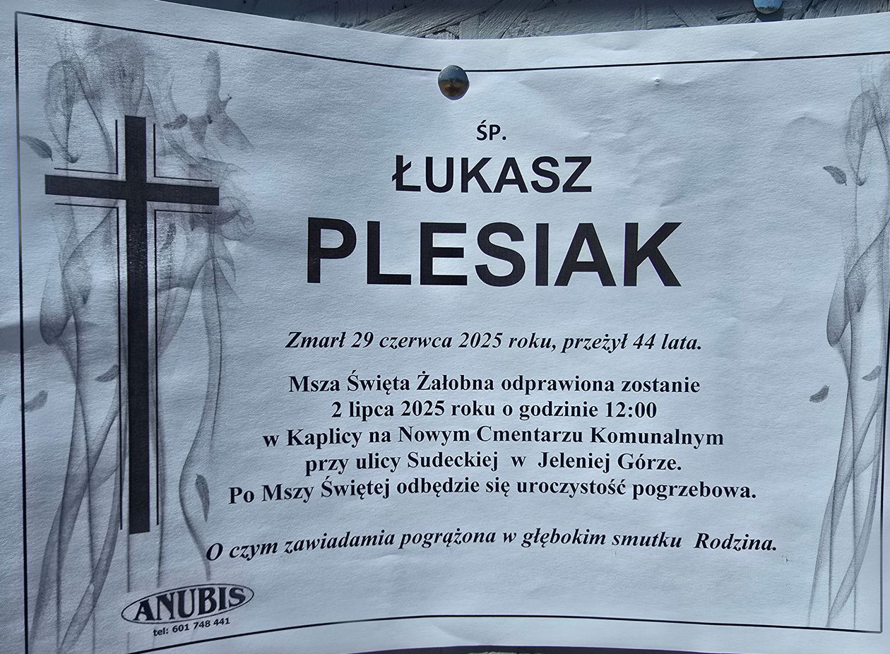 Jelenia Góra: Zmarł Łukasz Plesiak