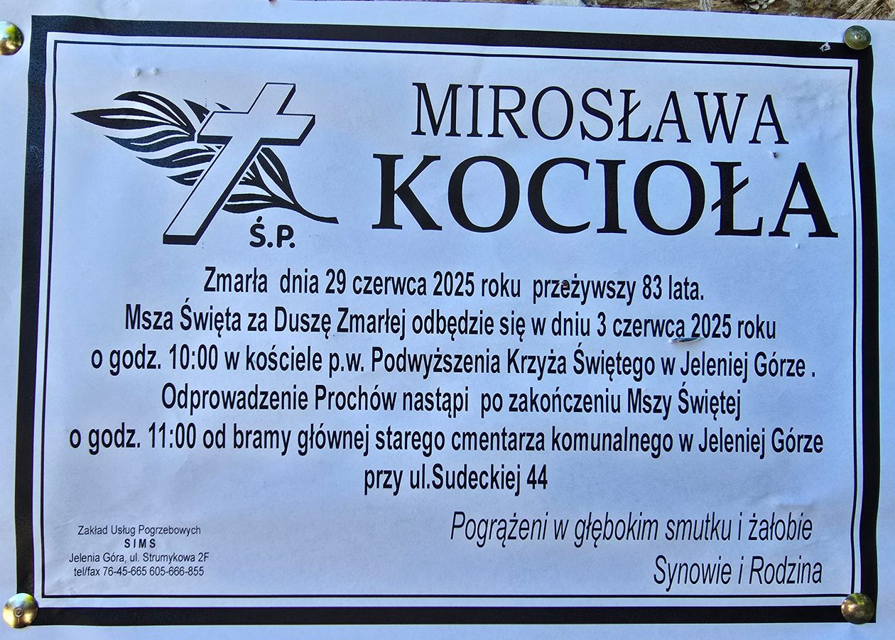 Jelenia Góra: Zmarła Mirosława Kocioła
