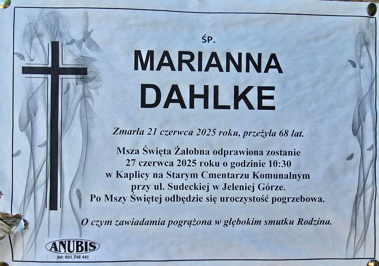 Jelenia Góra: Zmarła Marianna Dahlke