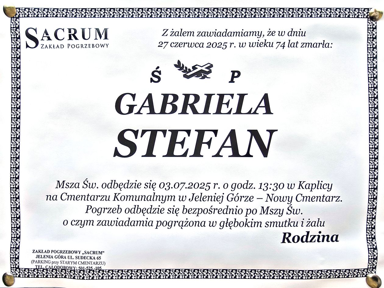 Jelenia Góra: Zmarła Gabriela Stefan