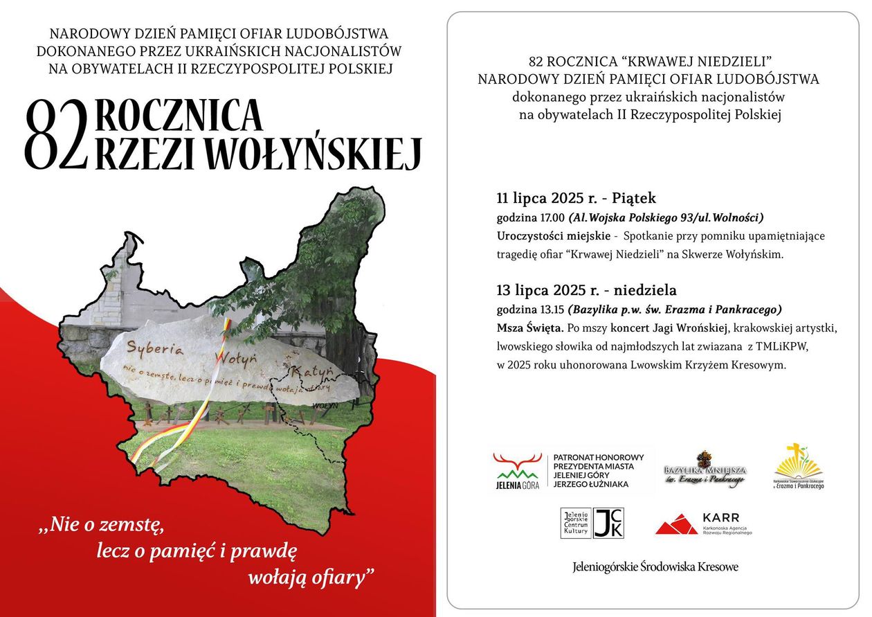 Jelenia Góra: 82 rocznica Rzezi Wołyńskiej – obchody w Jeleniej Górze
