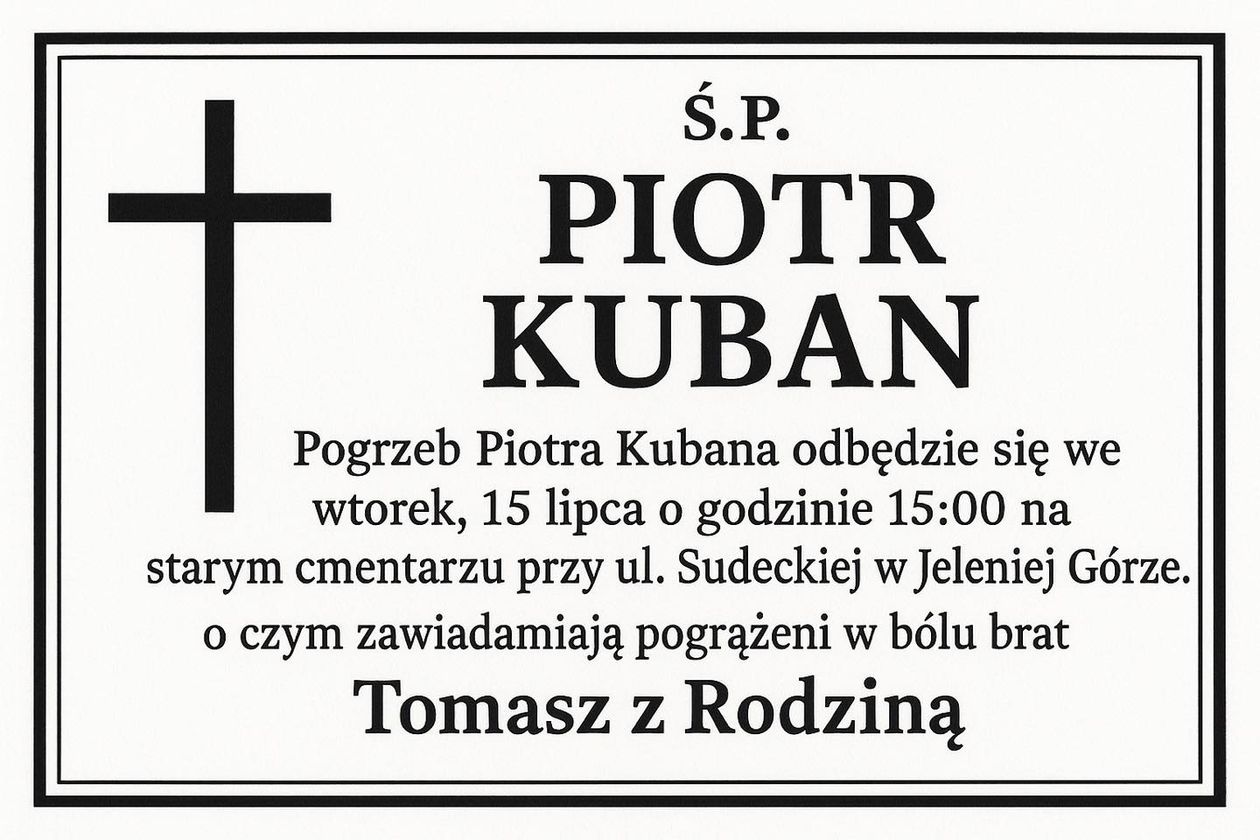 Jelenia Góra: To będzie ostatnie pożegnanie Piotra
