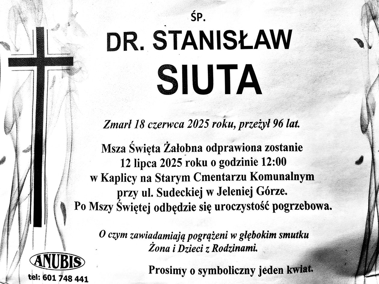 Jelenia Góra: Zmarł dr Stanisław Siuta