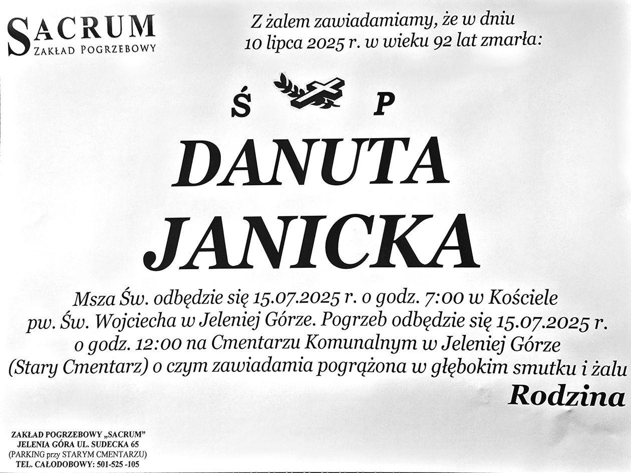 Jelenia Góra: Zmarła Danuta Janicka