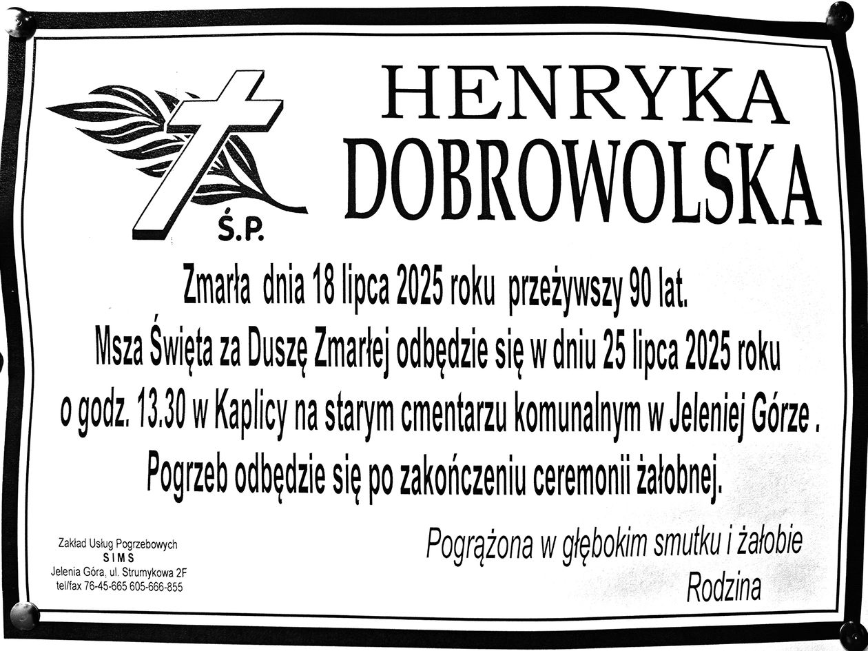 Jelenia Góra: Zmarła Henryka Dobrowolska