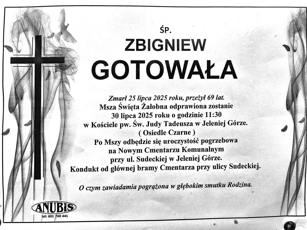 Jelenia Góra: Zmarł Zbigniew Gotowała