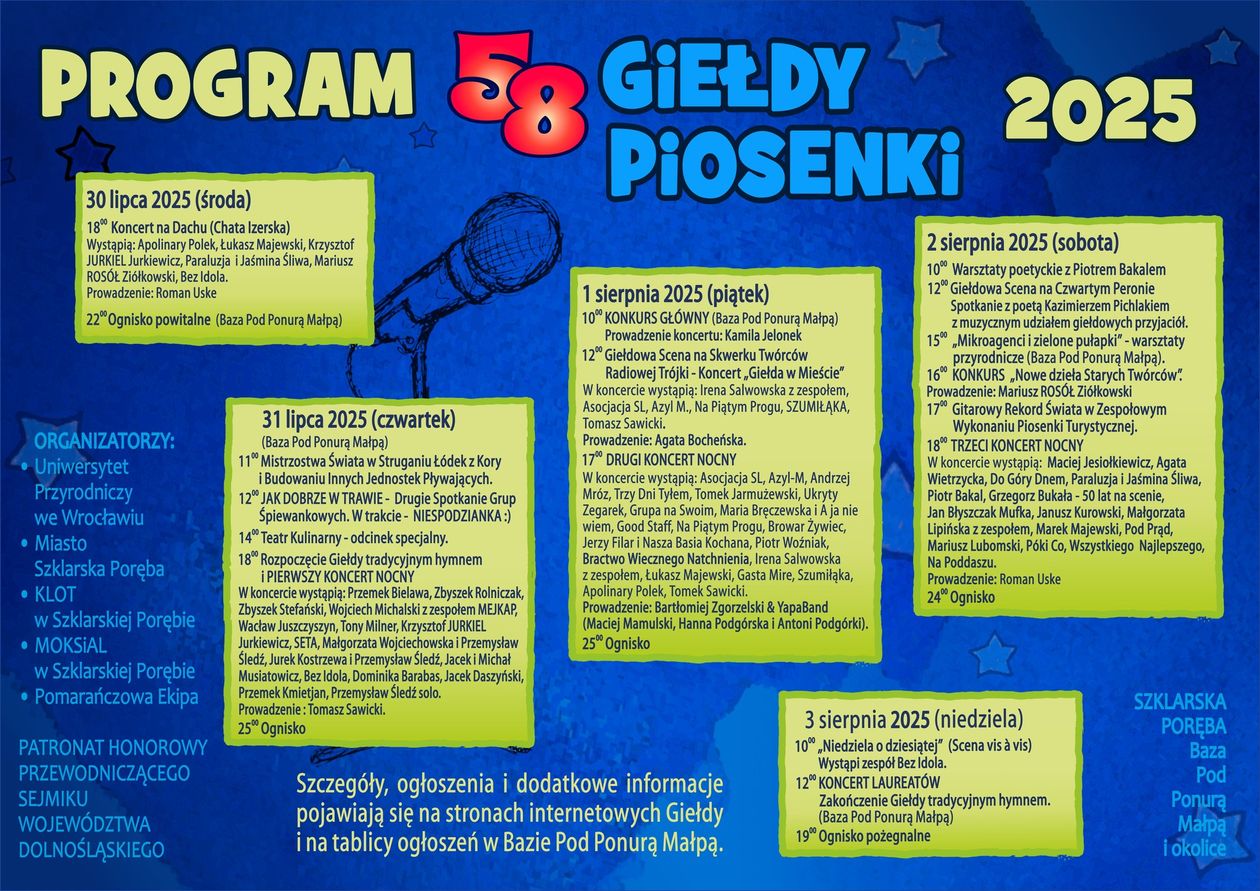 Szklarska Poręba: Giełda Piosenki Studenckiej 2025 – program imprezy
