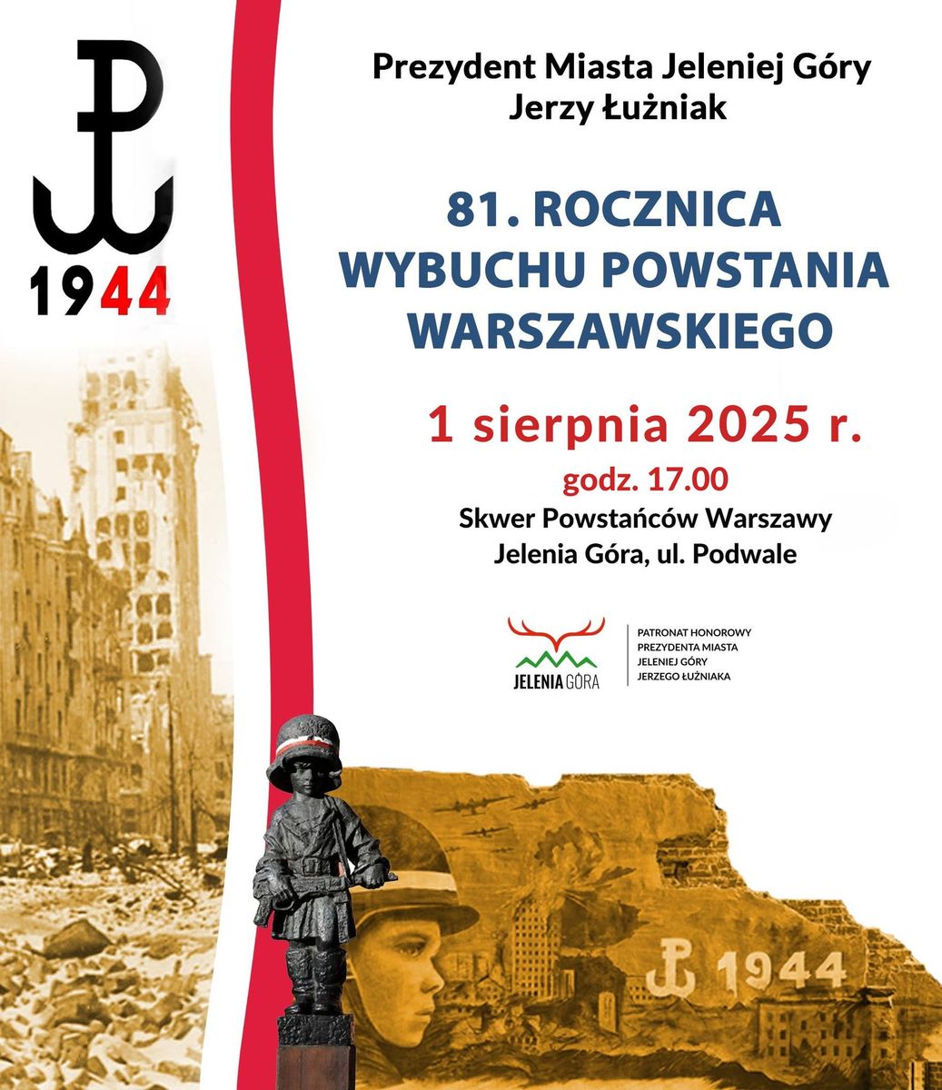 Jelenia Góra: Jelenia Góra uczci rocznicę wybuchu Powstania Warszawskiego