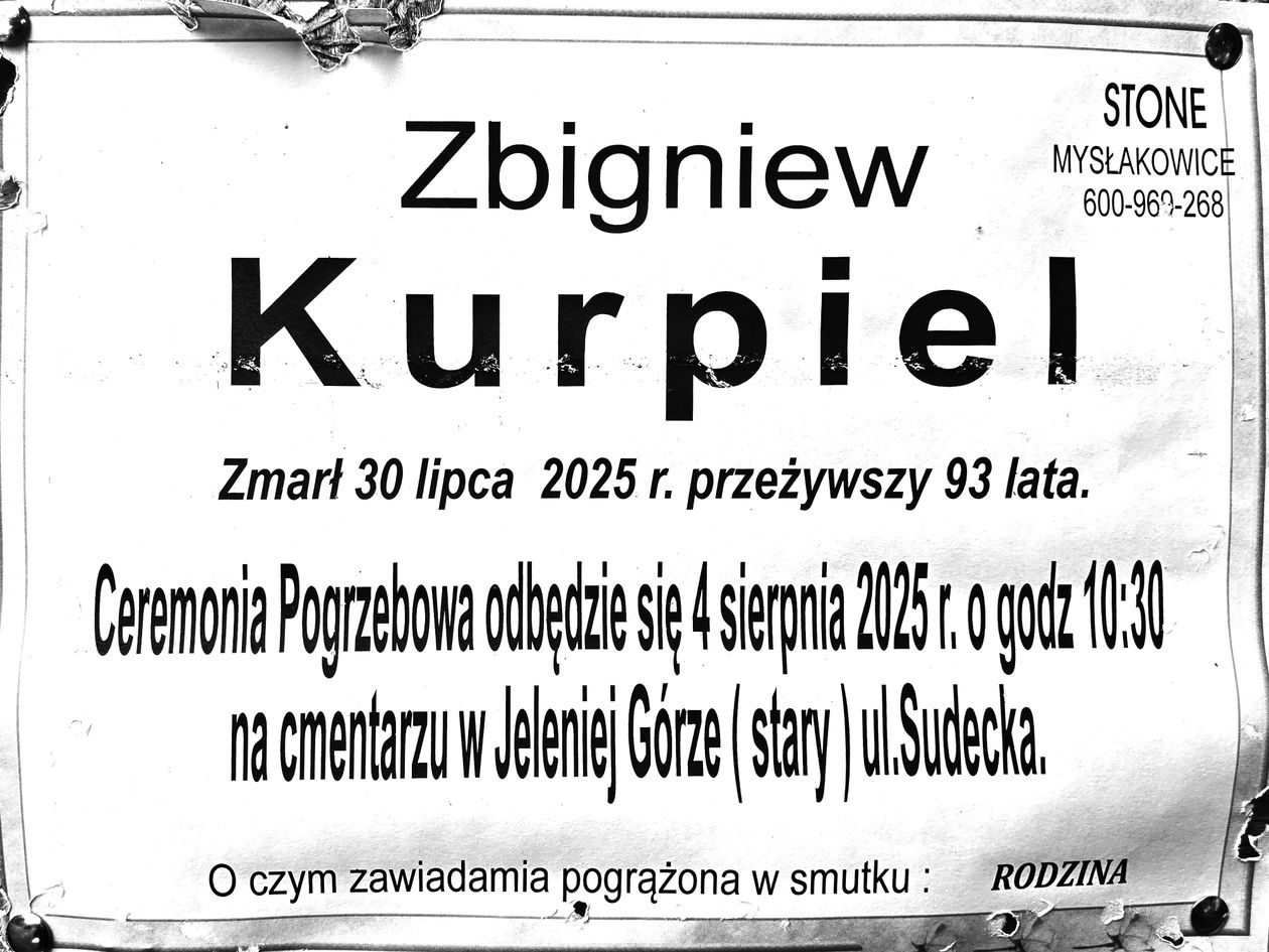 Jelenia Góra: Zmarł Zbigniew Kurpiel