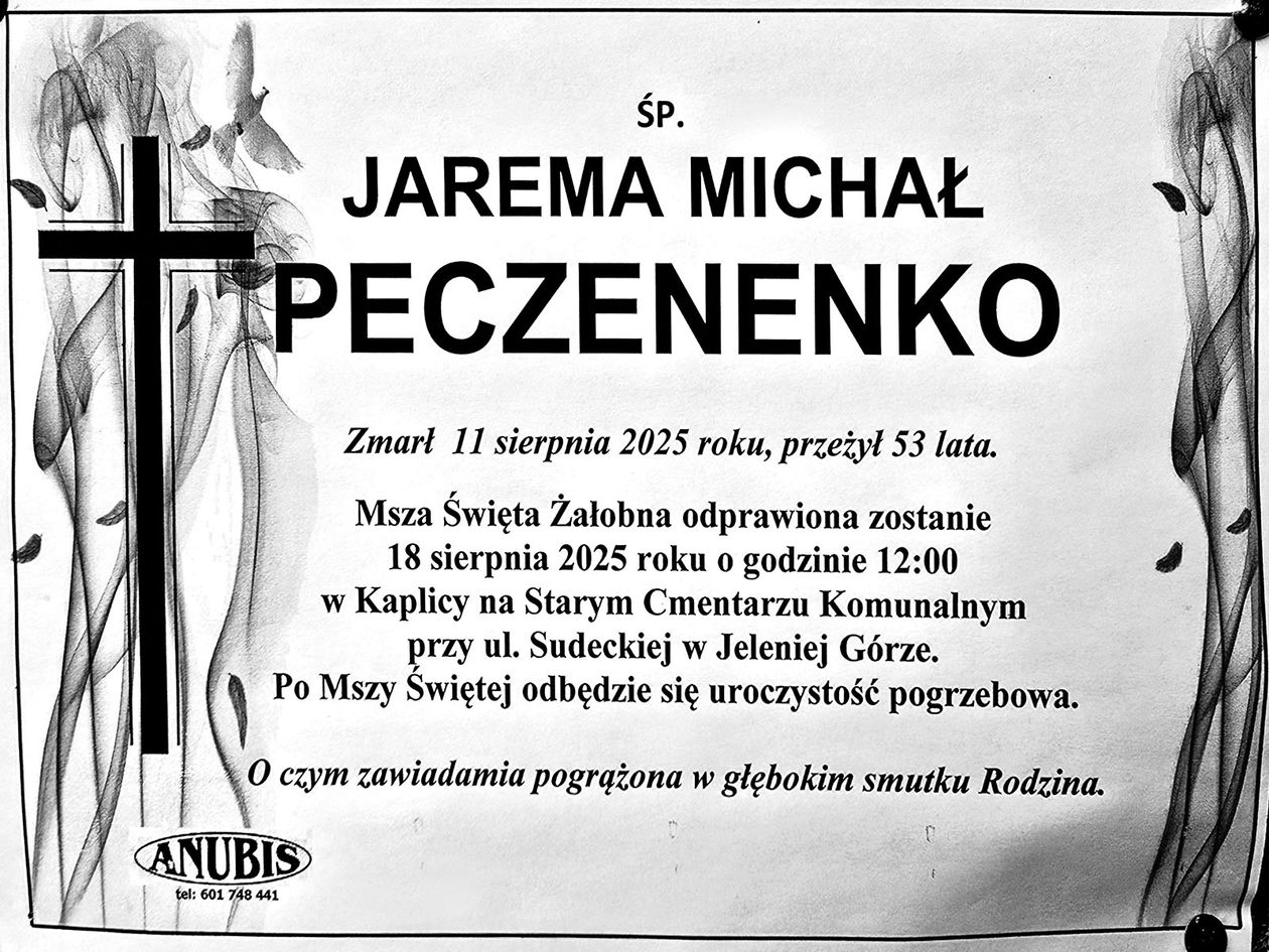 Jelenia Góra: Zmarł Jarema Michał Peczenenko