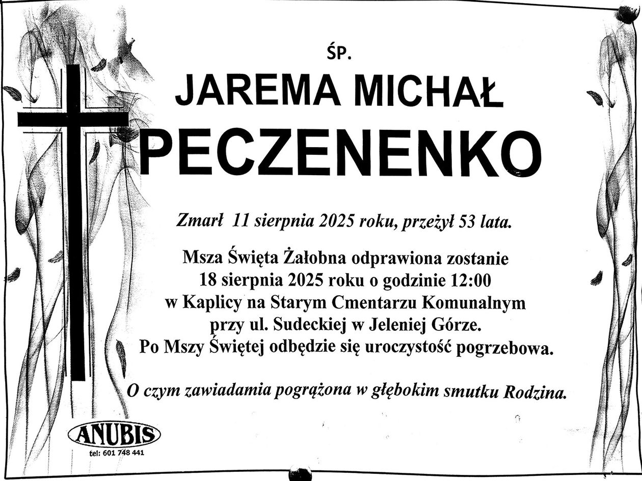 Jelenia Góra: Zmarł Jarema Michał Peczenenko
