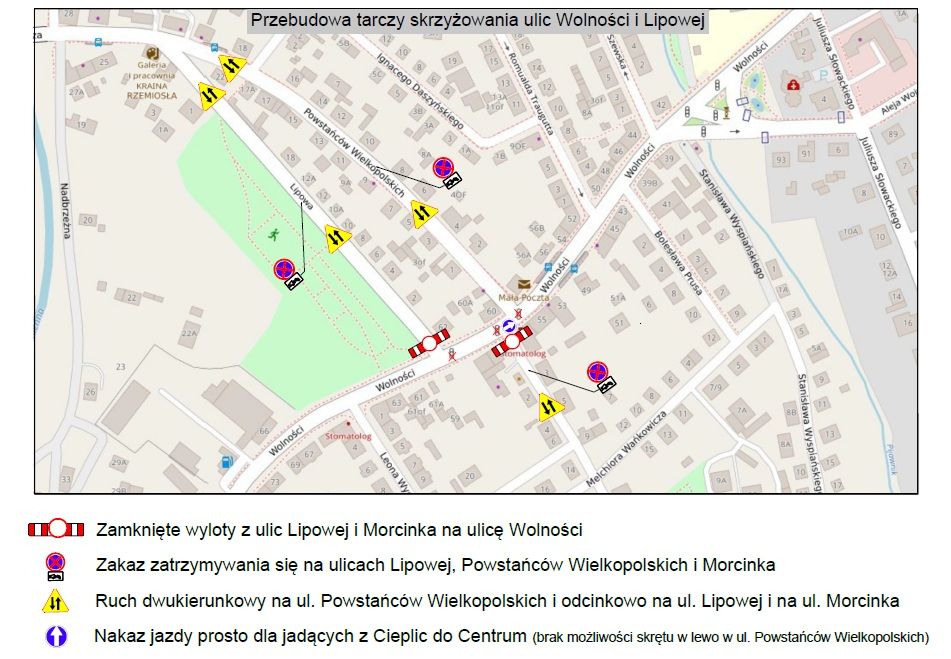 Jelenia Góra: Utrudnienia na skrzyżowaniu Wolności–Lipowa