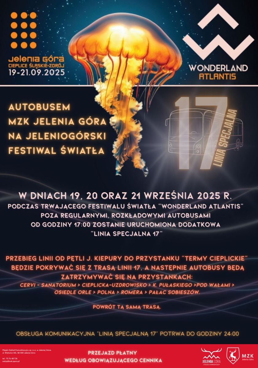 Cieplice: Dodatkowe autobusy na Festiwal Światła