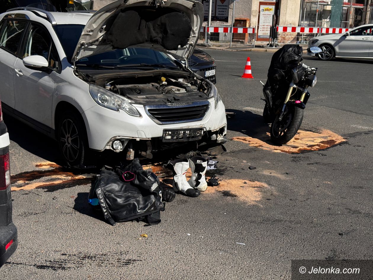 Jelenia Góra: Zderzenie motocykla z samochodem