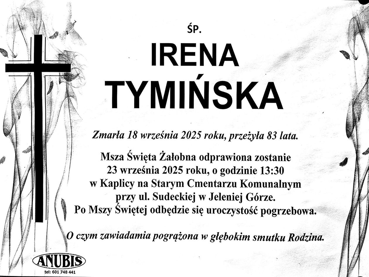 Jelenia Góra: Zmarła Irena Tymińska