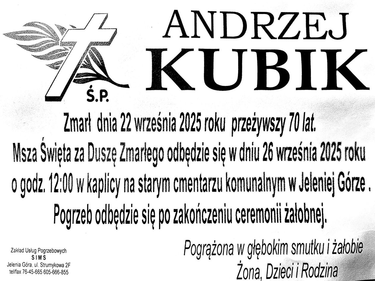 Jelenia Góra: Zmarł Andrzej Kubik