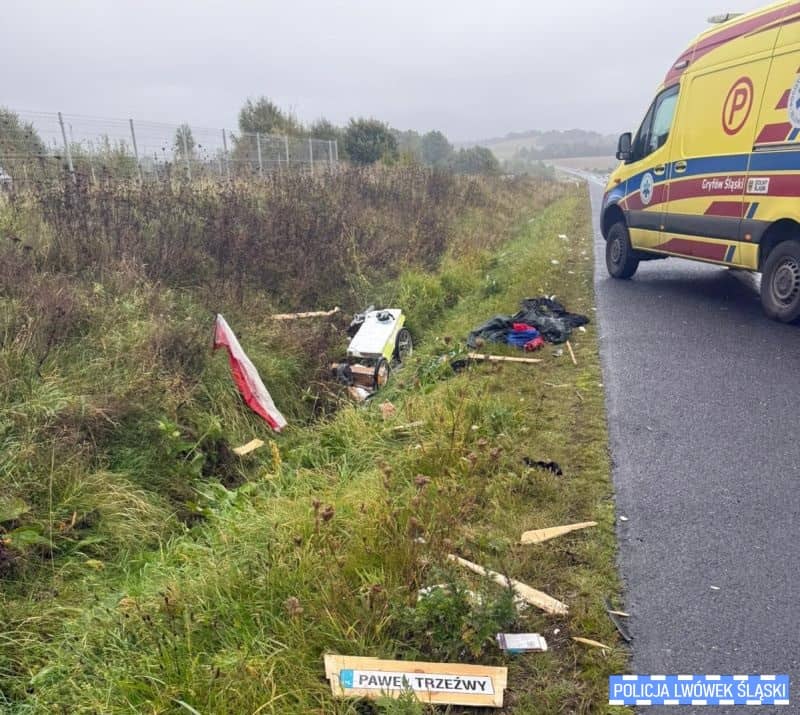 Lwówek Śląski: Potrącił biegacza, uciekł a potem spalił auto