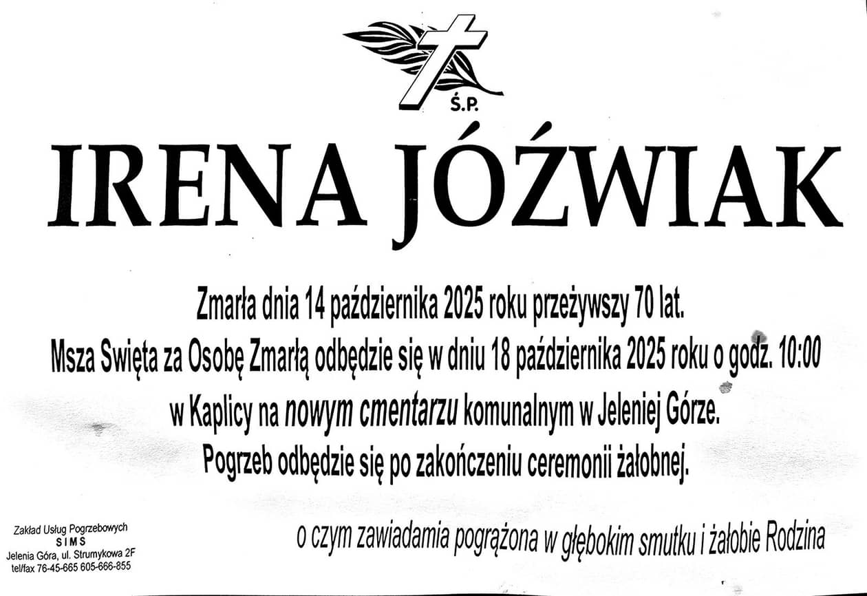 Jelenia Góra: Zmarła Irena Jóźwiak