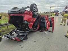 Dachowanie na autostradzie