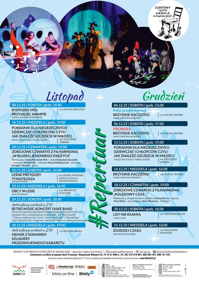 Jelenia Góra: Listopad i grudzień w Zdrojowym Teatrze Animacji