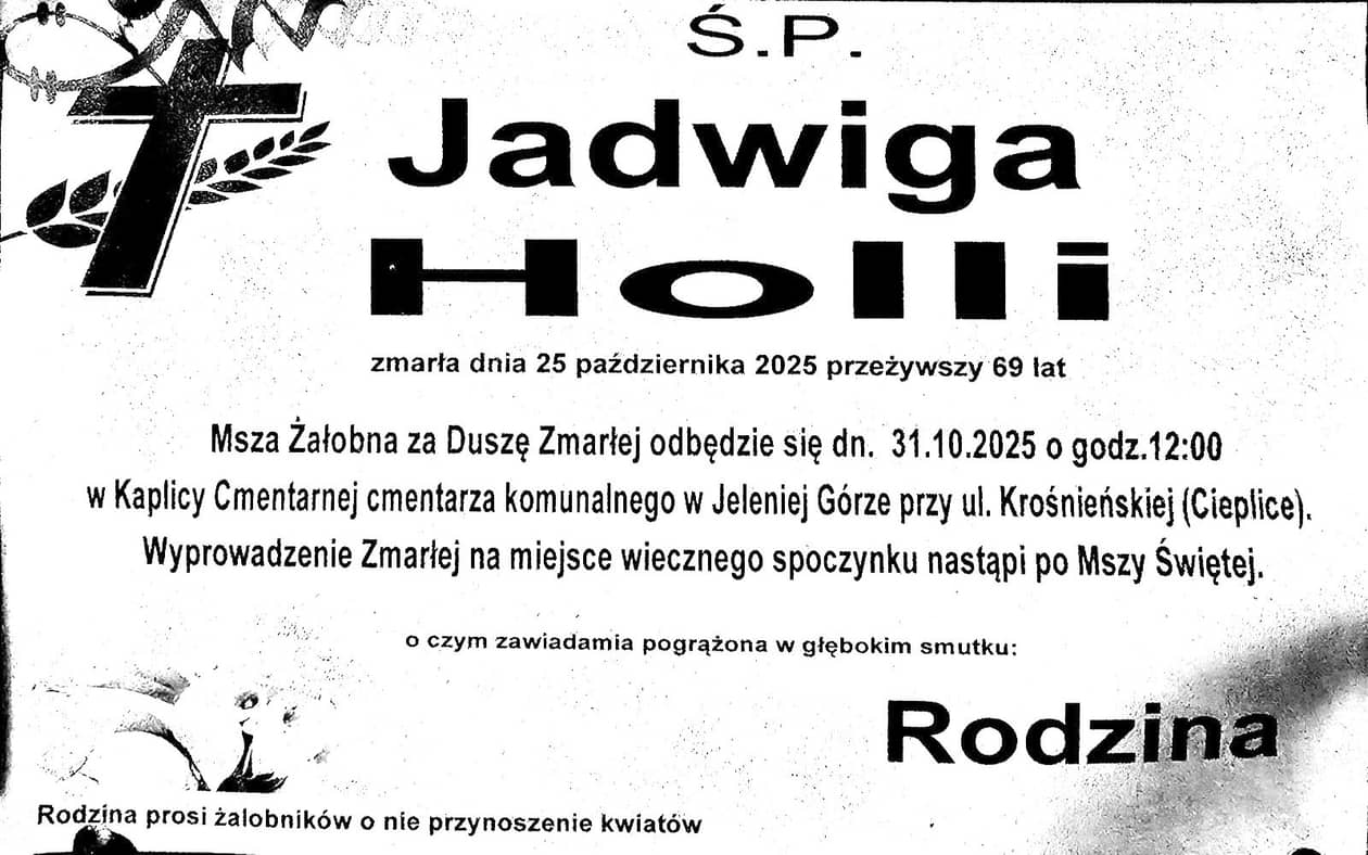 Jelenia Góra: Zmarła Jadwiga Holli
