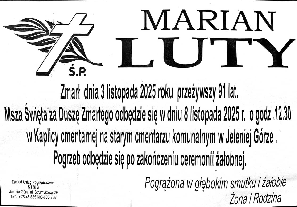 Jelenia Góra: Zmarł Marian Luty