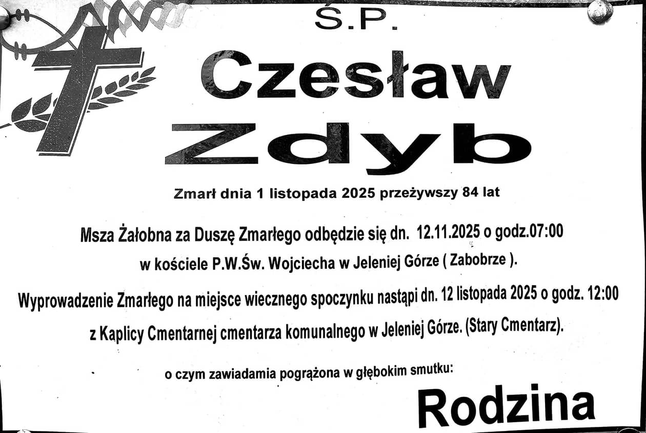Jelenia Góra: Zmarł Czesław Zdyb