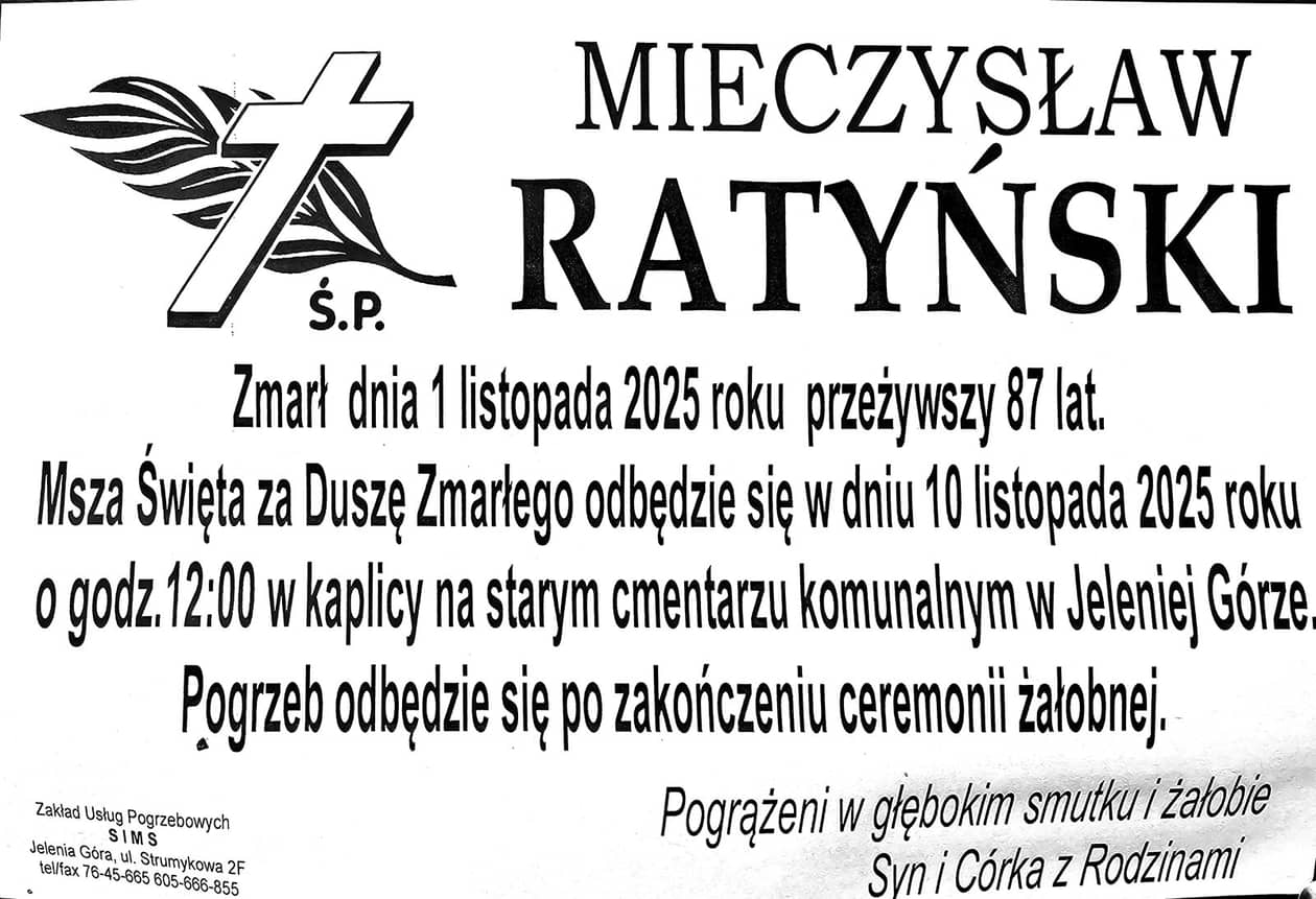 Jelenia Góra: Zmarł Mieczysław Ratyński