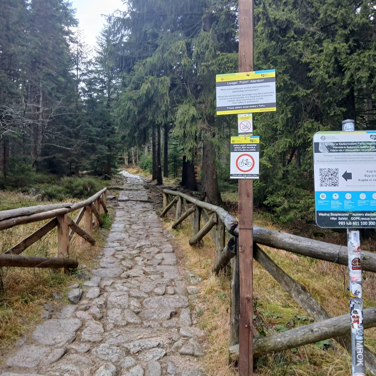 Karkonosze: Mostek na Łomniczce zdemontowany – szlak wciąż otwarty