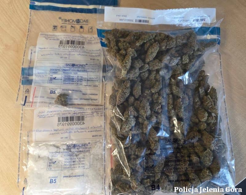 Kowary: Zatrzymany z narkotykami i bez prawa jazdy. Grozi mu do 10 lat pozbawienia wolności