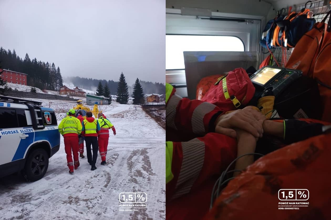 Karkonosze: Chciał być morsem, skończył z hipotermią w śmigłowcu