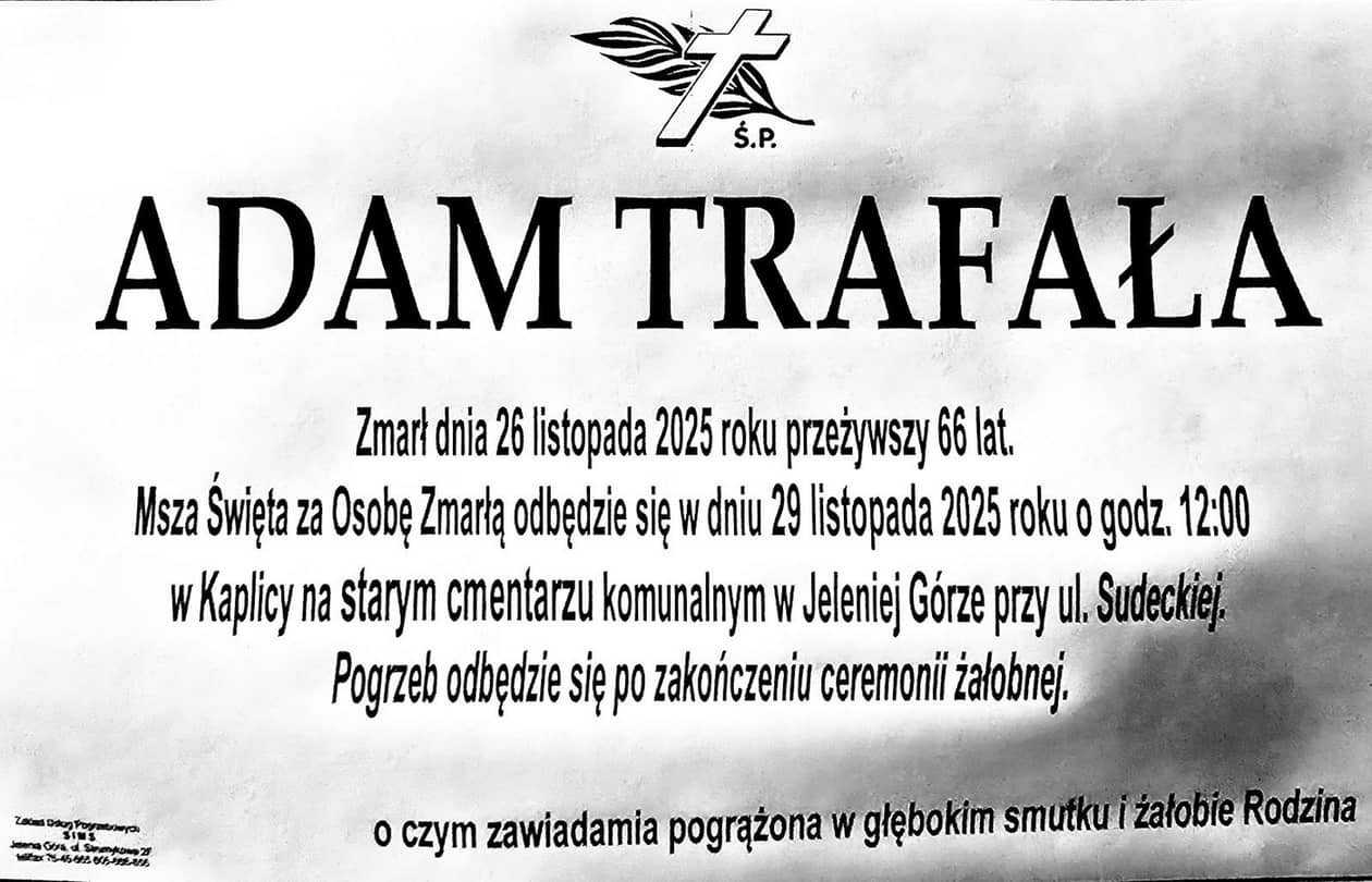 Jelenia Góra: Zmarł Adam Trafała