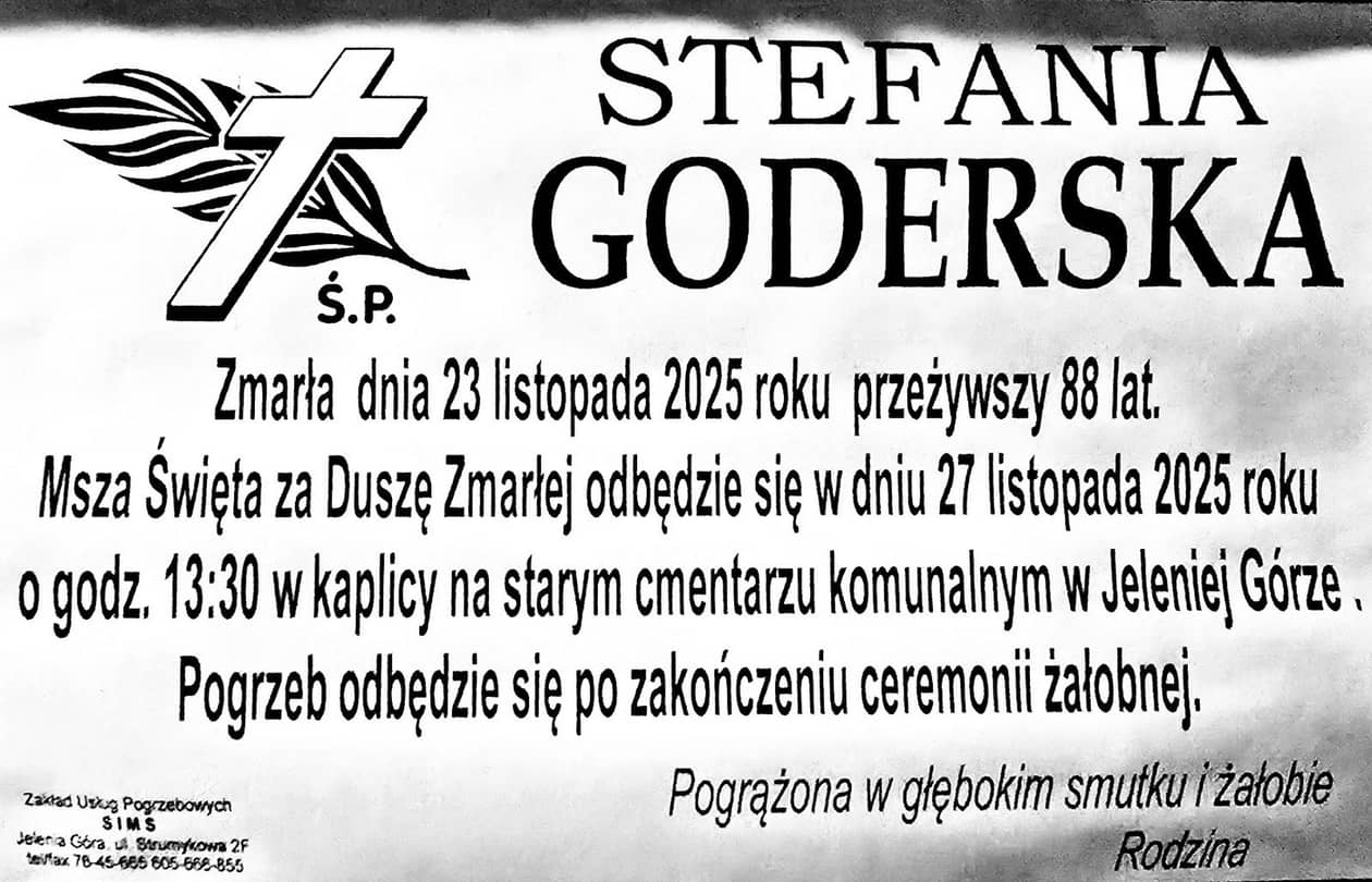 Jelenia Góra: Zmarła Stefania Goderska