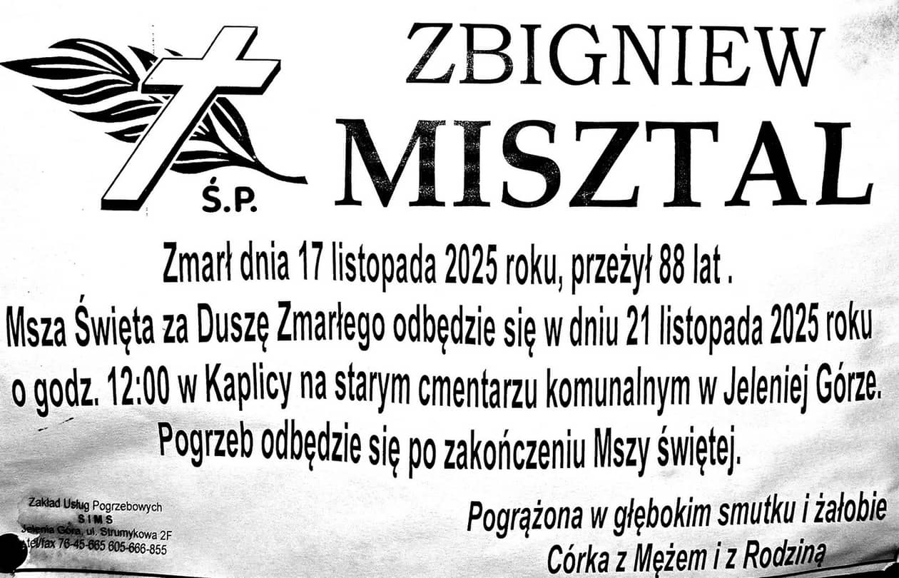 Jelenia Góra: Zmarł Zbigniew Misztal