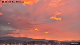 Efektowny zachód słońca nad Karkonoszami