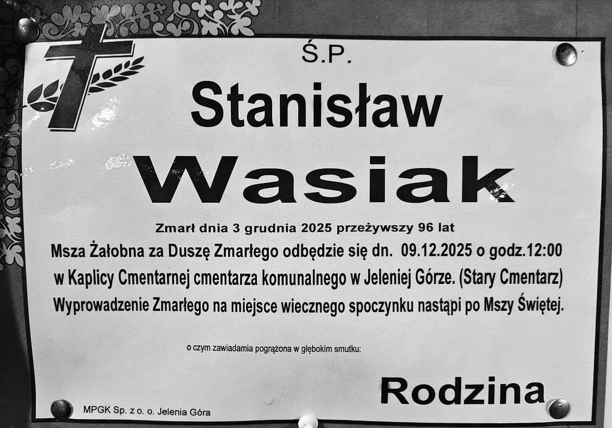 Jelenia Góra: Zmarł Stanisław Wasiak