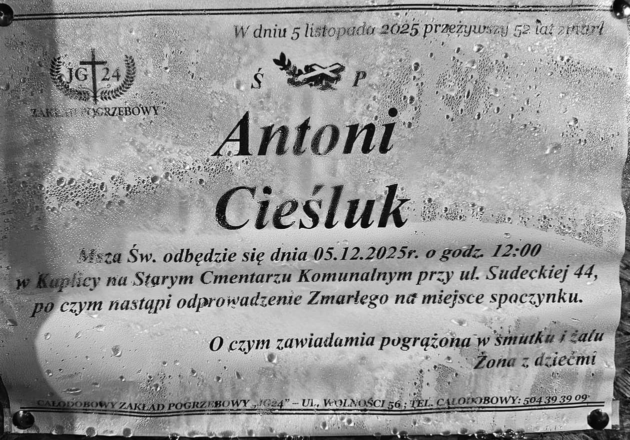 Jelenia Góra: Zmarł Antoni Cieśluk