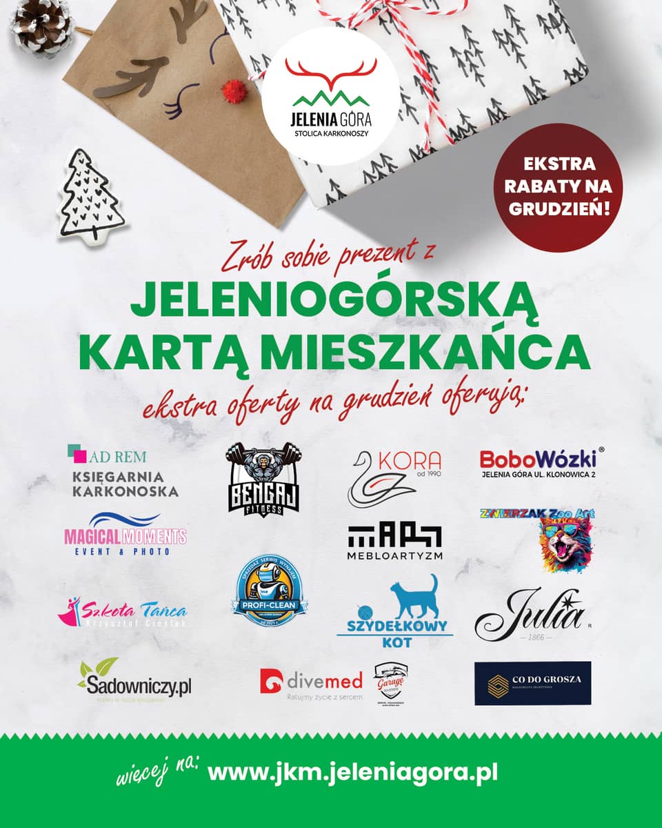 Jelenia Góra: Grudzień z Jeleniogórską Kartą Mieszkańca pełen wyjątkowych rabatów!