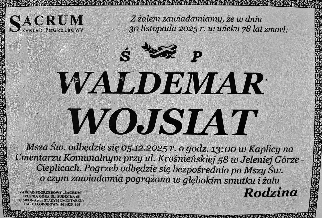 Jelenia Góra: Zmarł Waldemar Wojsiat
