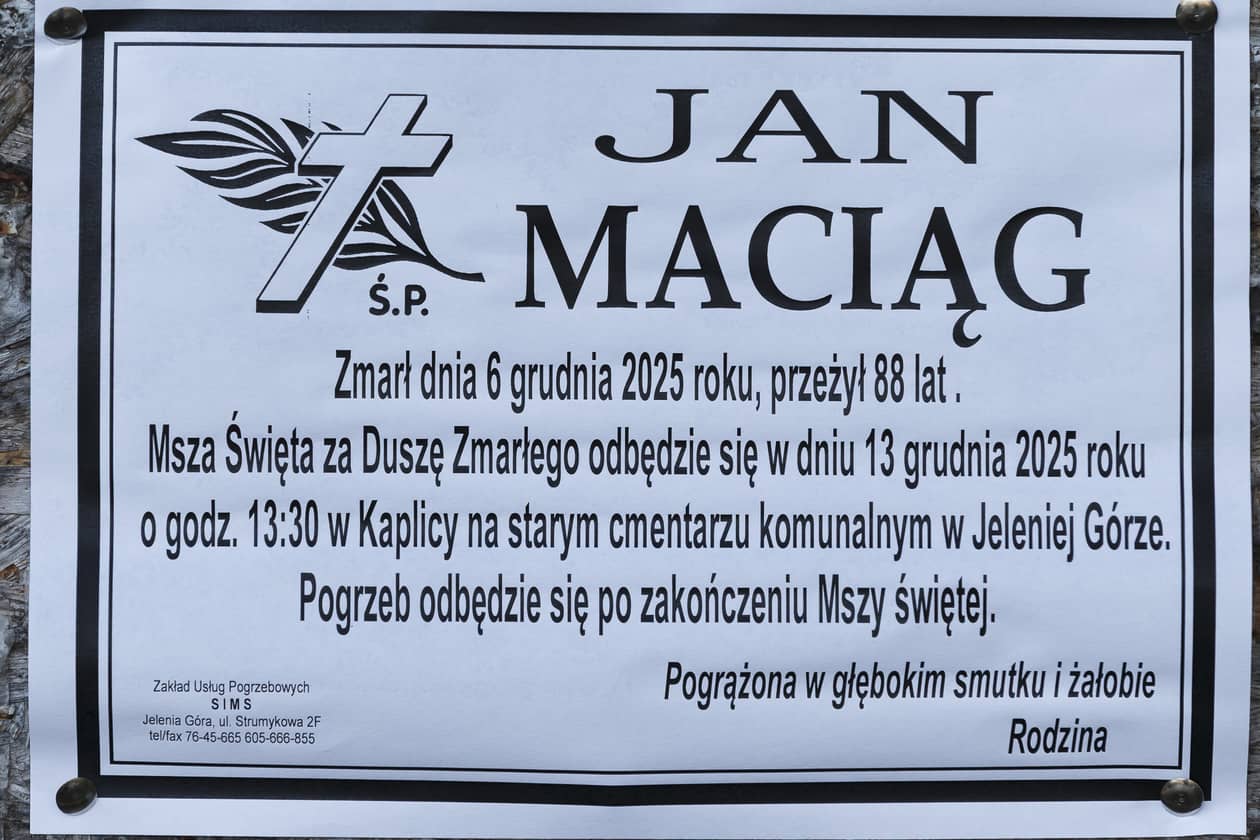 Jelenia Góra: Zmarł Jan Maciąg