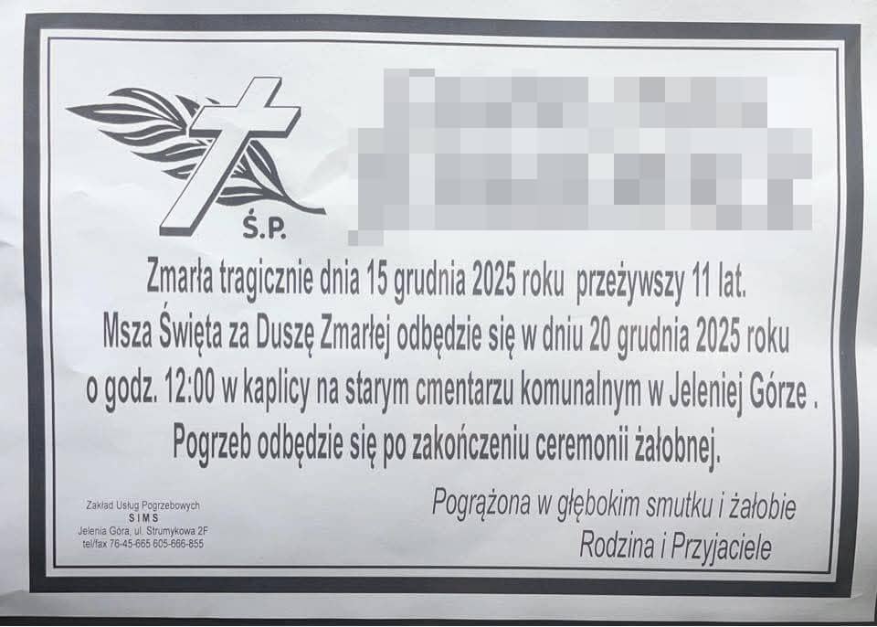 Jelenia Góra: Pogrzeb w sobotę