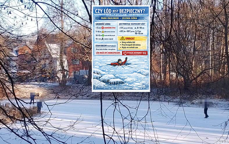 Jelenia Góra: Rodzice z dzieckiem na stawie w Parku Paulinum