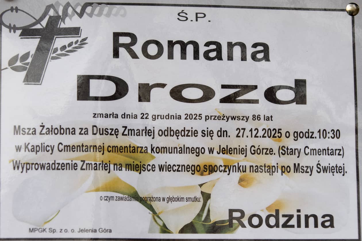 Jelenia Góra: Zmarła Romana Drozd