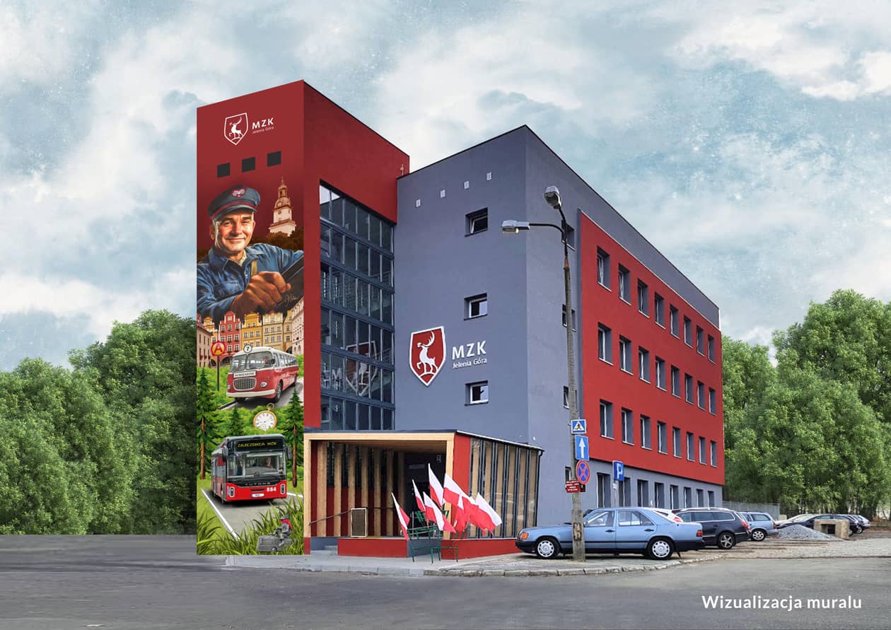 Jelenia Góra: Mural na jubileusz komunikacji miejskiej
