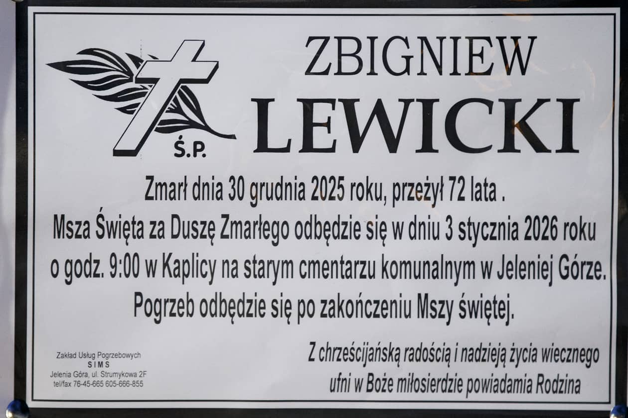 Jelenia Góra: Zmarł Zbigniew Lewicki
