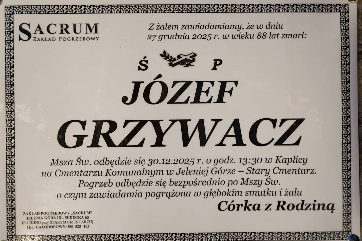 Jelenia Góra: Zmarł Józef Grzywacz