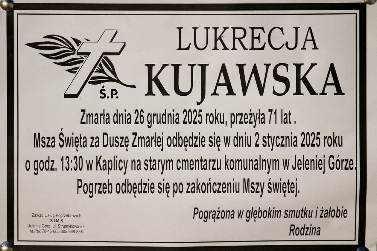 Jelenia Góra: Zmarła Lukrecja Kujawska